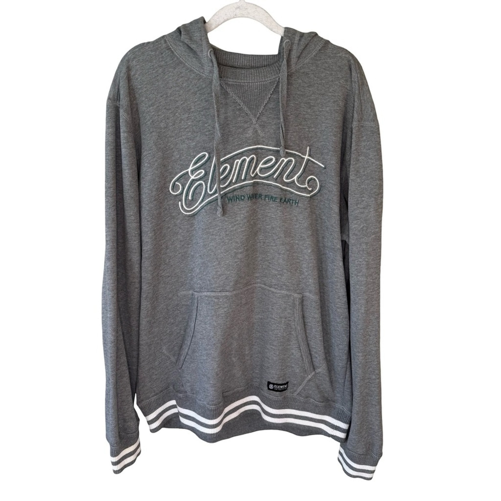 Element Gray Skate Streetwear Hoodie Sweater Size L Casual Unisex Pullover